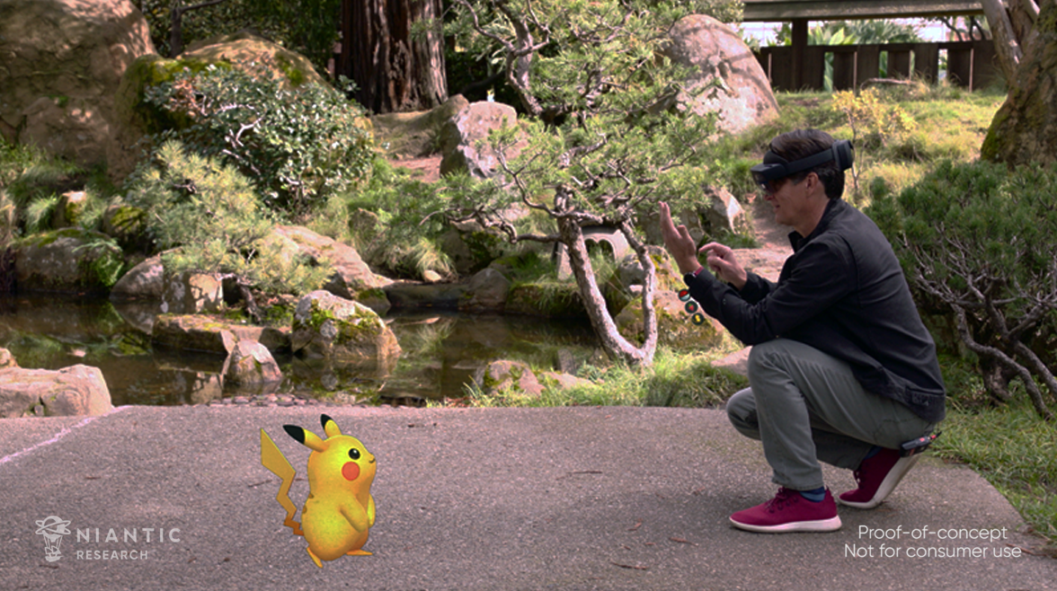 Pokemon Go for Microsoft HoloLens - one of the examples for the future metaverse on Augmented Reality